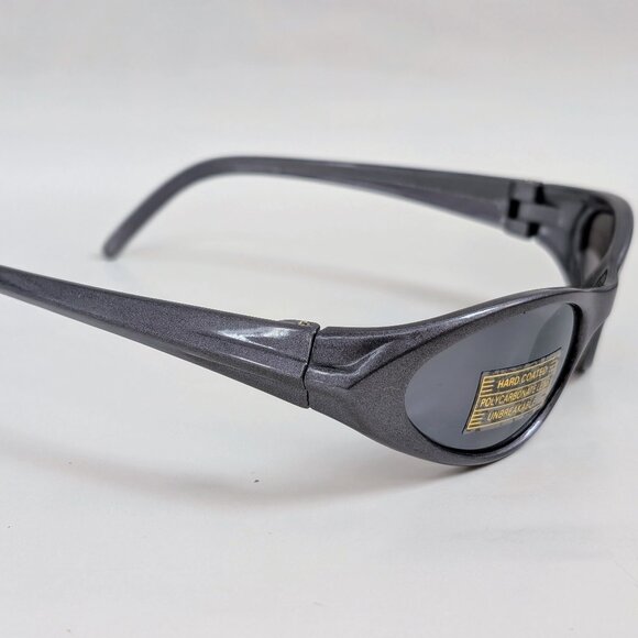 NWT Vintage 90's PC Small Oval Sport Wrap Sunglasses (S. Gray) - Picture 2 of 5